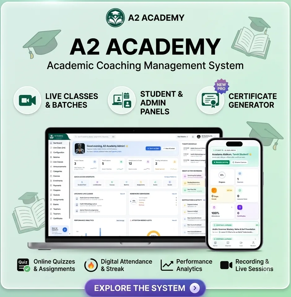 Academic Coaching Management System Script with Live Classes & Batches 2026